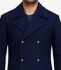 Manteau croisé en laine bleu marine pour homme