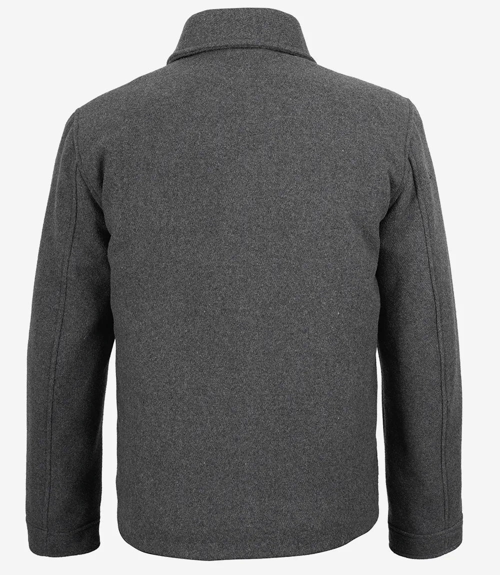 Veste boutonnée en laine grise pour homme – Kevin