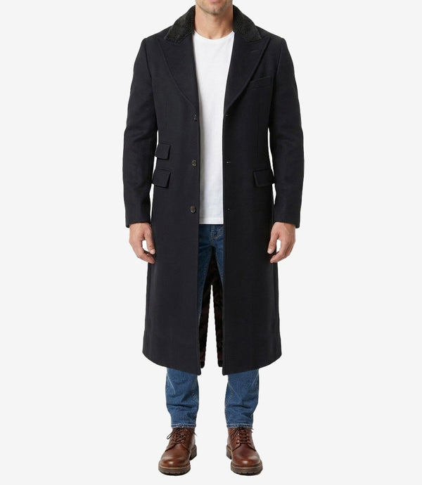 Manteau noir classique de gangster des années 1920 pour homme Shelby - Pardessus en laine