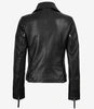 Veste de motard asymétrique en cuir noir pour femme Ramsey