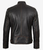 Veste en cuir marron vieilli style motard pour homme