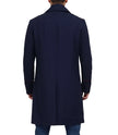 Manteau croisé en laine bleu marine pour homme