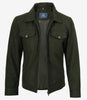 Veste utilitaire en laine vert olive pour homme – Fermeture zippée