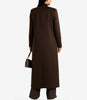 Trench-coat en laine marron chocolat sans col Rosario pour femme
