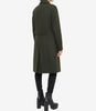 Manteau croisé en laine vert olive pour femme