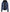 Blouson aviateur en cuir bleu pour femme avec capuche