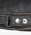 Veste style motard matelassée en cuir d'agneau véritable marron vieilli pour femme