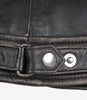 Veste style motard matelassée en cuir d'agneau véritable marron vieilli pour femme