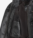 Veste style motard matelassée en cuir d'agneau véritable marron vieilli pour femme