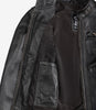 Veste style motard matelassée en cuir d'agneau véritable marron vieilli pour femme