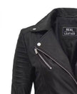 Womens Black Asymmetrical Biker Leather Jacket