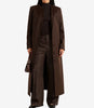 Trench-coat en laine marron chocolat sans col Rosario pour femme
