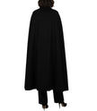 Cape manteau longue en laine noire pour femme – Marrie