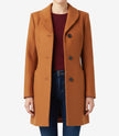 Manteau 3/4 en laine rouille Barbara pour femme