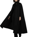 Cape manteau longue en laine noire pour femme – Marrie