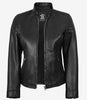 Veste en cuir noir Carrie pour femme