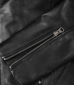 Veste en cuir noir style motard pour femme