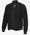 Blouson aviateur en daim noir de qualité supérieure pour homme