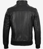Blouson aviateur en cuir de vache noir pour homme