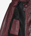 Maroon Womens Real Lambskin Leather Motorcycle Jacket