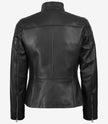 Veste en cuir noir Carrie pour femme