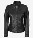 Veste en cuir noir Carrie pour femme