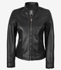 Veste en cuir noir Carrie pour femme