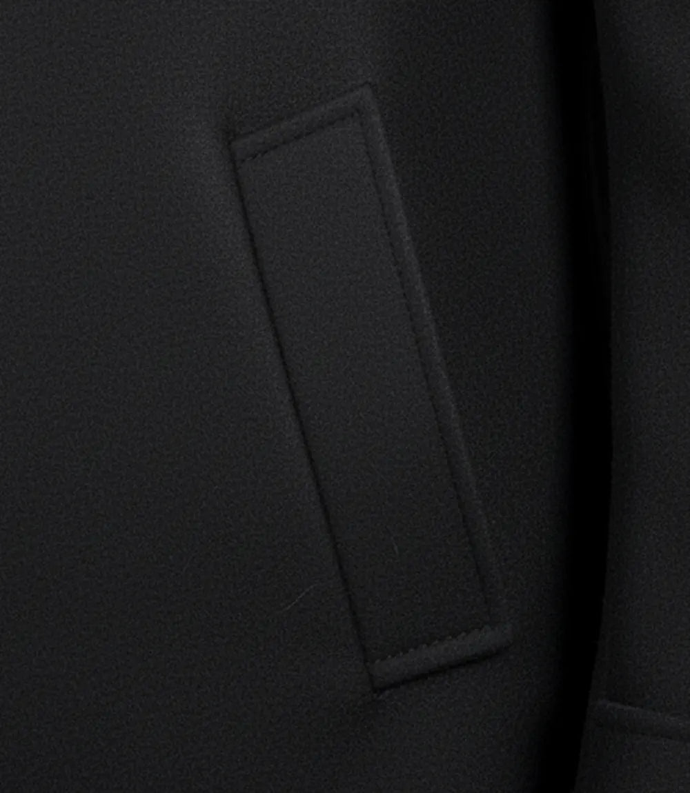 Manteau croisé en laine noire Kenney pour homme – Qualité supérieure