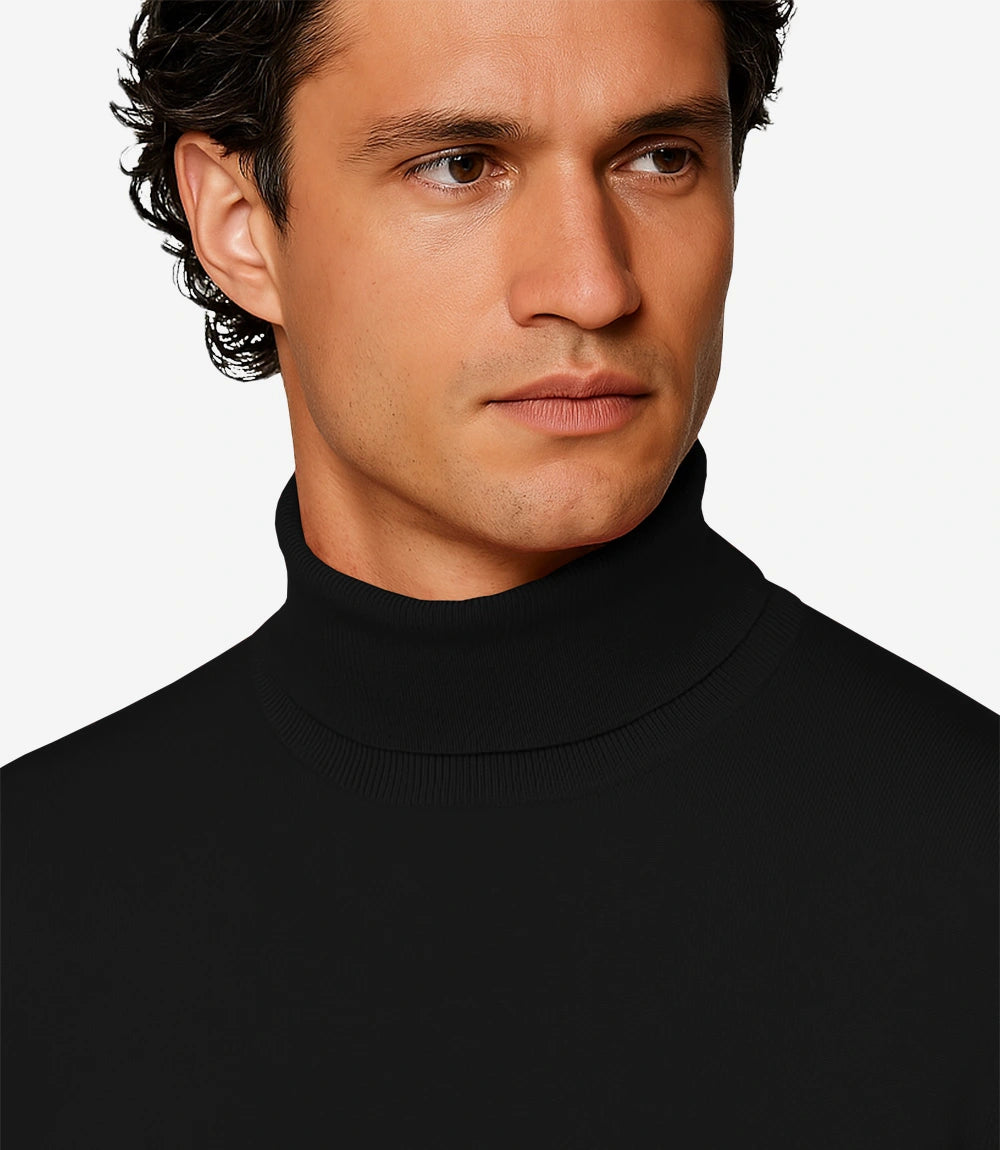 Mens Black Turtleneck Shirt 