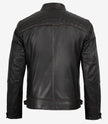 Veste style motard en cuir marron vieilli pour homme - Épaules matelassées