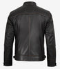 Veste style motard en cuir marron vieilli pour homme - Épaules matelassées