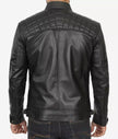 Mens Tall Black Quilted Leather Jacket