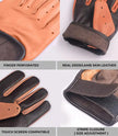 Mens Cognac and Brown Leather Gloves