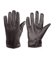Mens Real Leather Dark Brown Lined Gloves