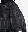 Blouson aviateur en cuir de vache noir pour homme