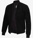 Blouson aviateur en daim noir de qualité supérieure pour homme