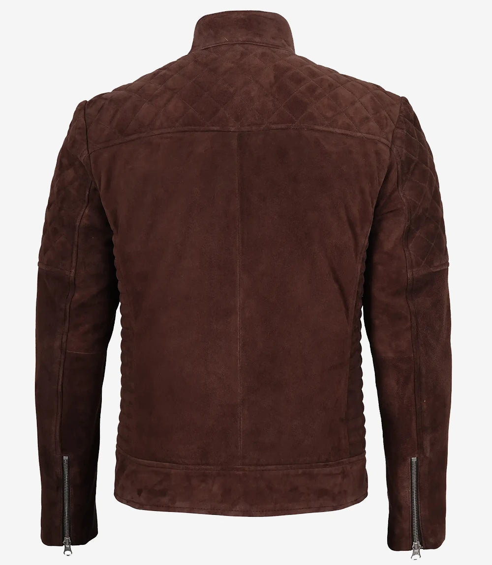 Veste en daim marron foncé haut de gamme pour homme