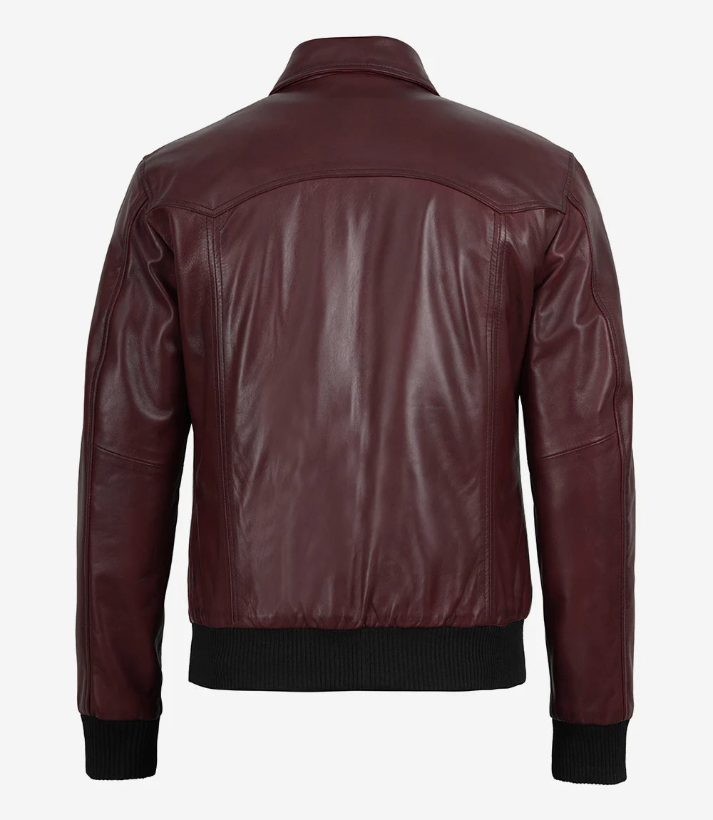 Veste en cuir noir style motard pour homme