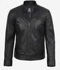Veste en cuir noir Bickford pour homme – Cuir d'agneau véritable