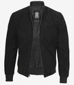 Blouson aviateur en daim noir de qualité supérieure pour homme