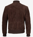 Blouson aviateur en daim marron foncé pour homme