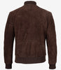 Blouson aviateur en daim marron foncé pour homme