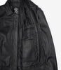MINIMALISTE : Veste Harrington en cuir noir Tony pour homme