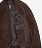 Blouson aviateur en daim marron foncé pour homme