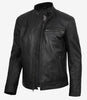 Veste en cuir noir Bickford pour homme – Cuir d'agneau véritable