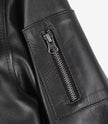 Blouson aviateur en cuir de vache noir pour homme