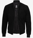 Blouson aviateur en daim noir de qualité supérieure pour homme