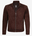 Veste en daim marron foncé haut de gamme pour homme