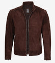 Veste en daim marron foncé haut de gamme pour homme