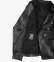 Kim Women's Double Breasted Black Leather Blazer